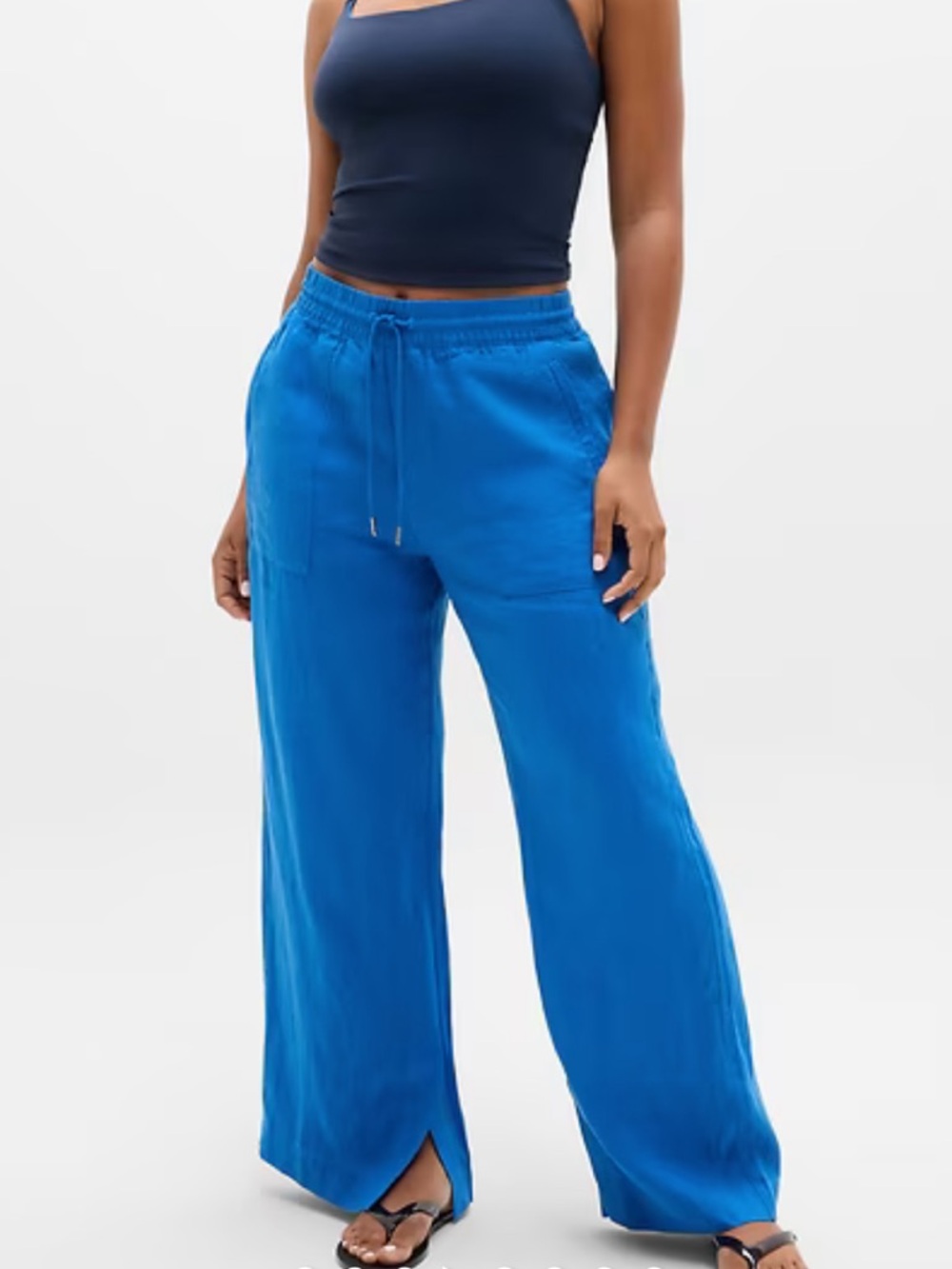 NWT Athleta Retreat Linen High Rise Wide
Leg Pant Color Breaker Size XL